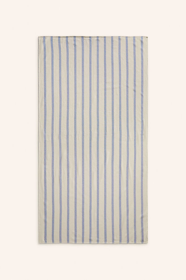 Calma House Toalha de praia Savina azul riscas azul