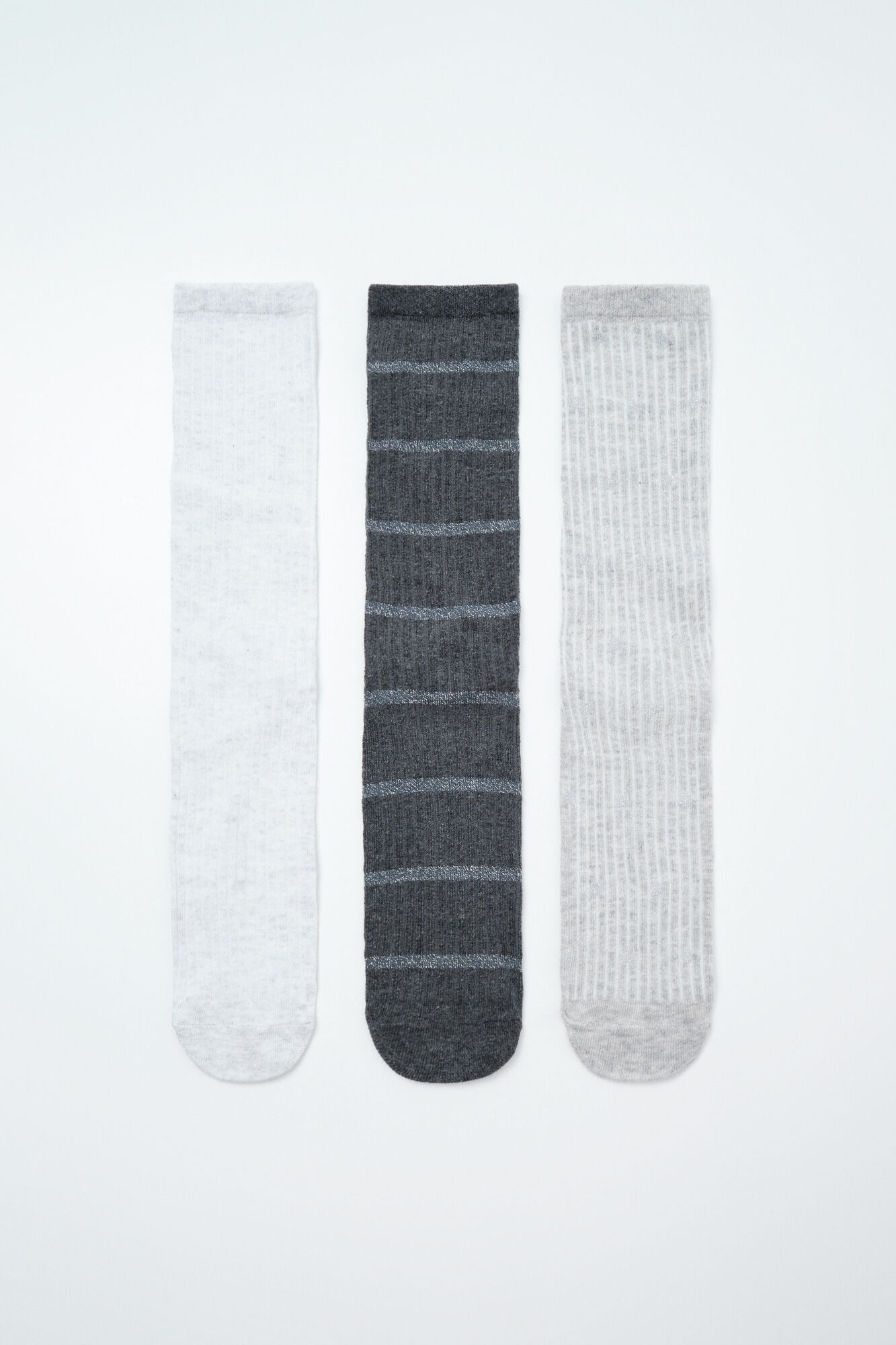 Women'secret Grey lurex 3-pack long socks