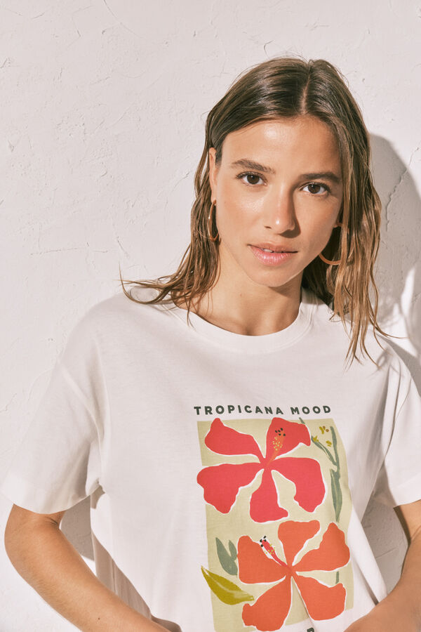 Women'secret Cotton short sleeve T-shirt beige