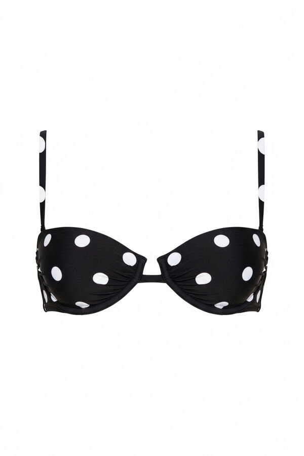 Women'secret Top bikini balconette estampado lunares negro negro