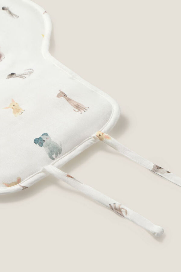 Textura Wickelauflage aus Baumwolle mit Gesichtern Weiß