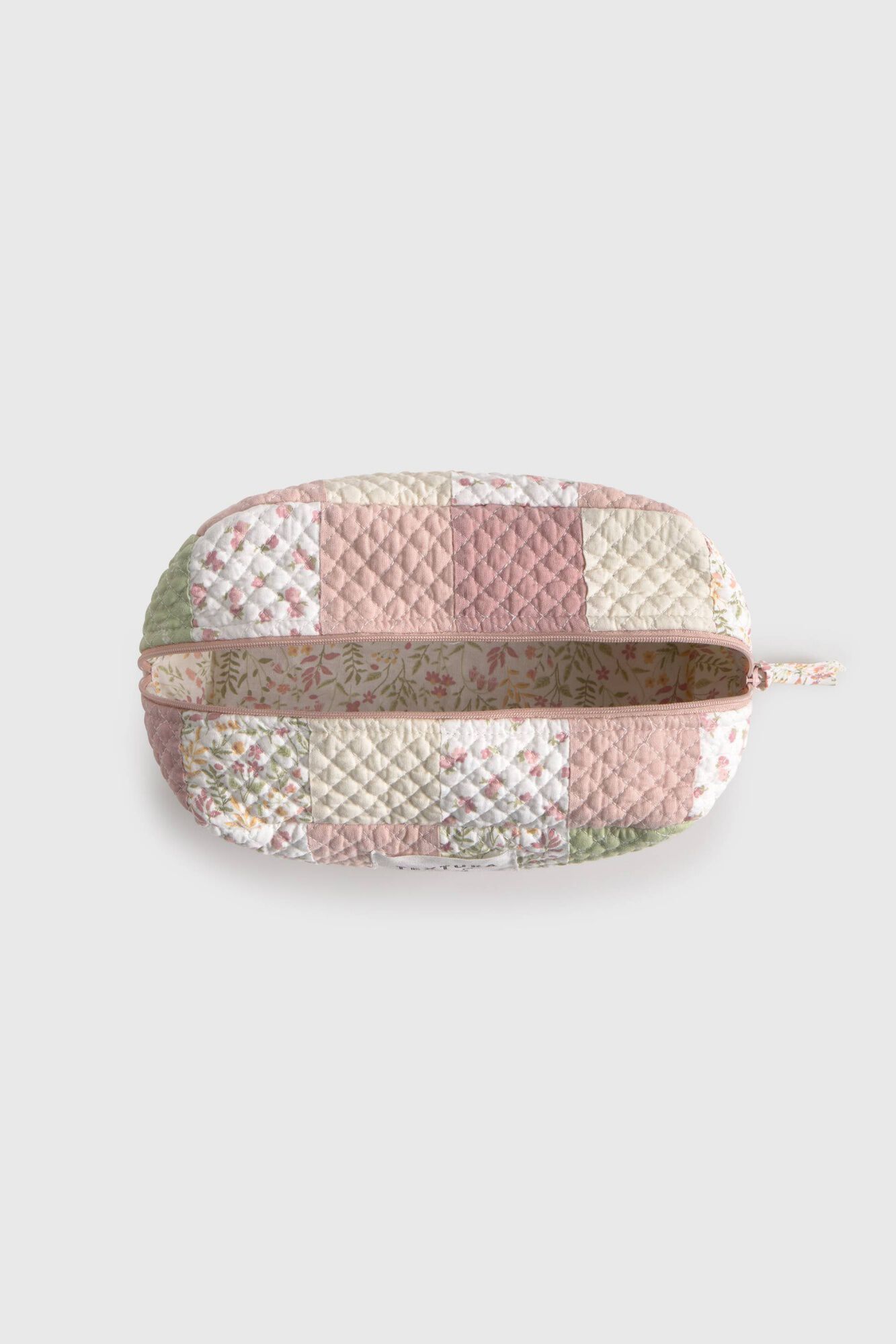 Textura Gesteppte Kosmetiktasche aus Baumwoll-Patchwork