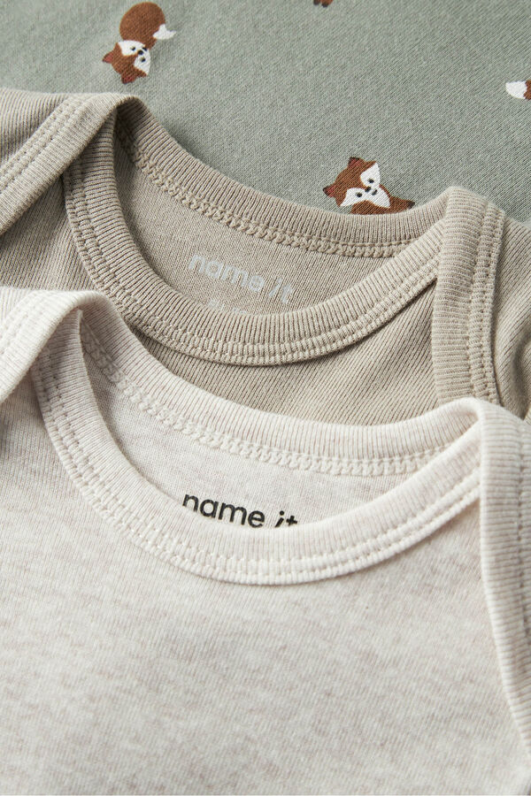 Name it Pack de 3 bodies com estampado de raposa cinzento