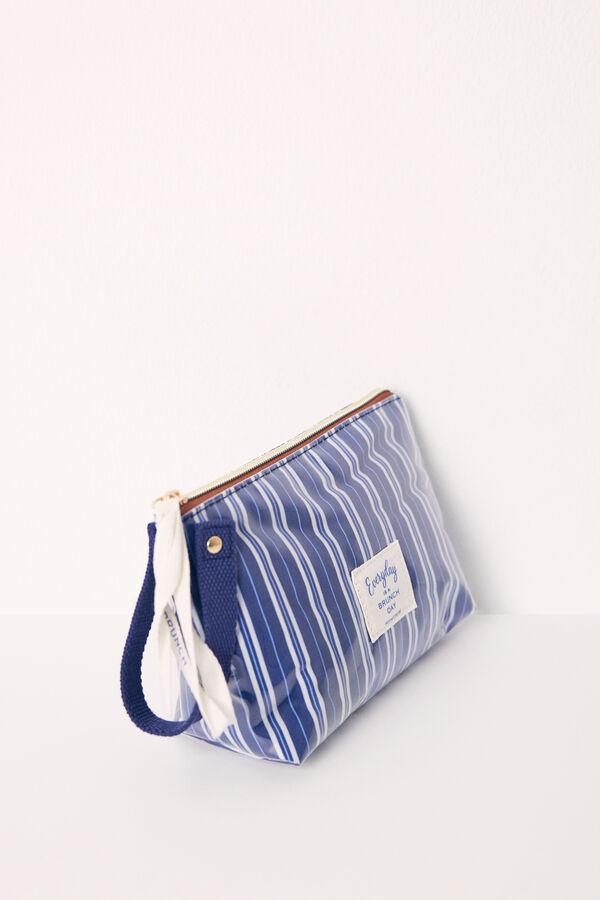 Womensecret Small navy striped toiletry bag blue