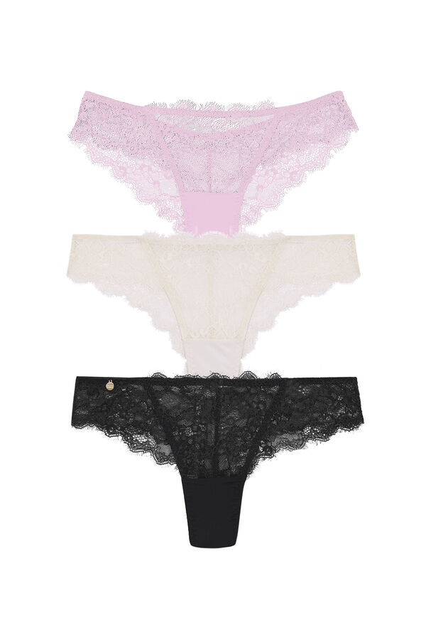 Black Limba Dulcet panty pack beige
