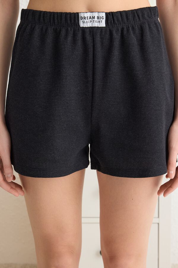 Trendyol Conjunto de pijama corto polo canal&eacute; gris