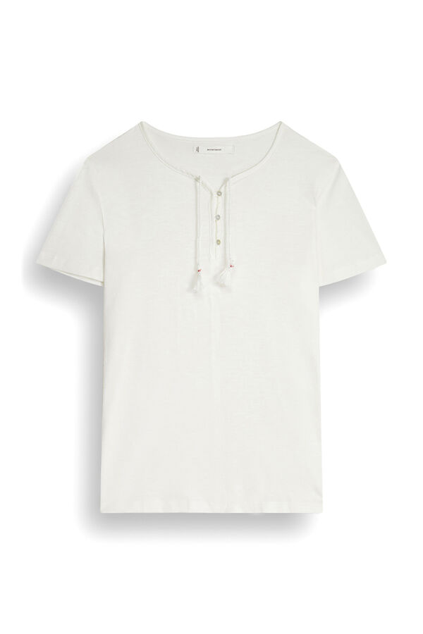 Womensecret T-shirt évasé 100 % coton beige manches courtes beige