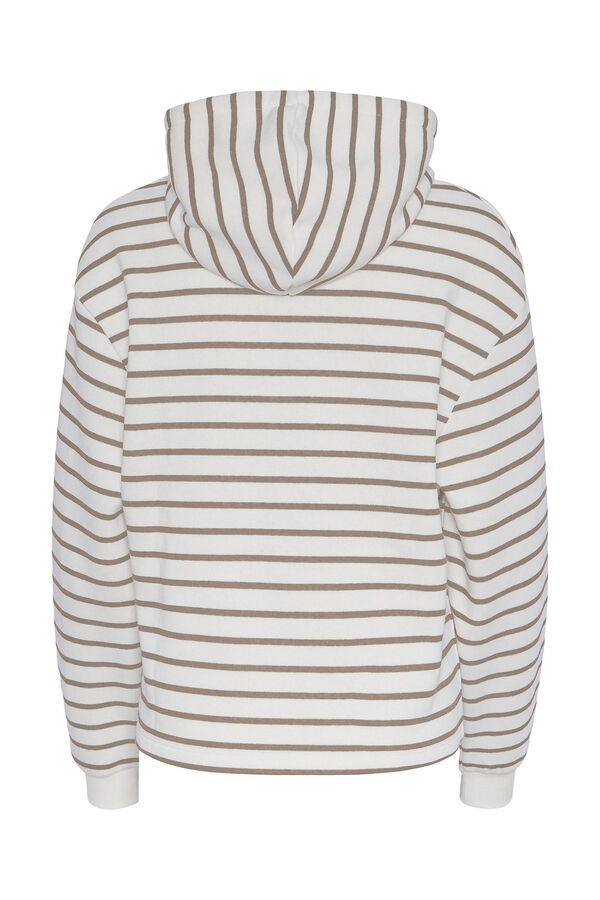 Womensecret Striped print hoodie Bijela
