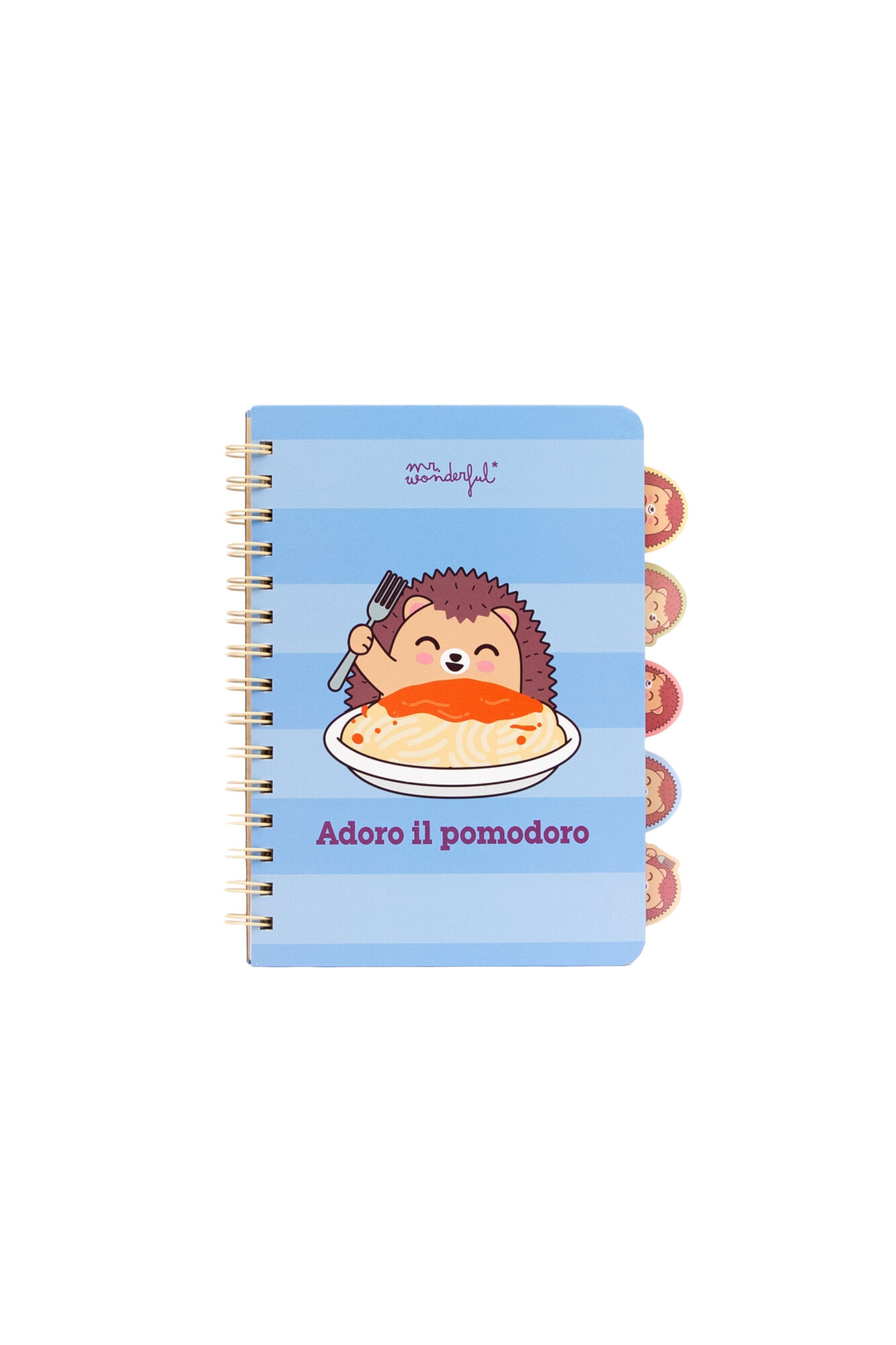 Mr. Wonderful Libreta A5 con separadores Erizo - Adoro il pomodoro