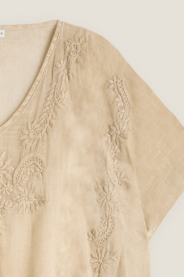 Womensecret Túnica algodón detalle bordado brown