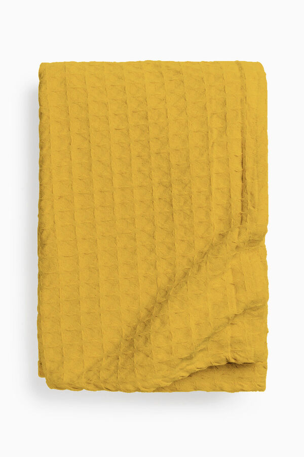 Womensecret Colcha nido de abeja Panal mostaza. Cama 80-90 cm. printed