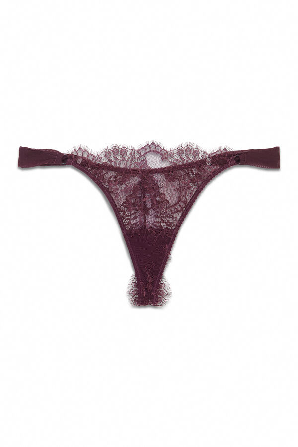 Women'secret Burgundy Spitzen-String Rot