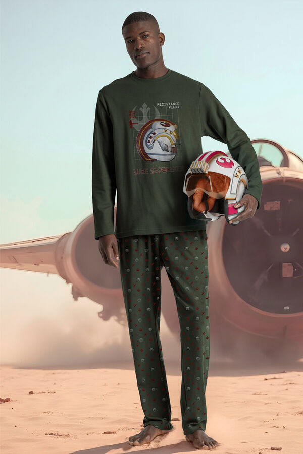 Admas Pijama largo piloto Star Wars 100% algod&oacute;n hombre verde