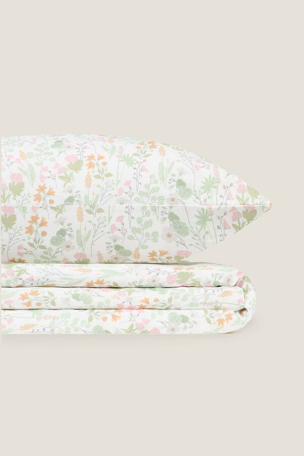 Womensecret Floral cotton sheet bézs