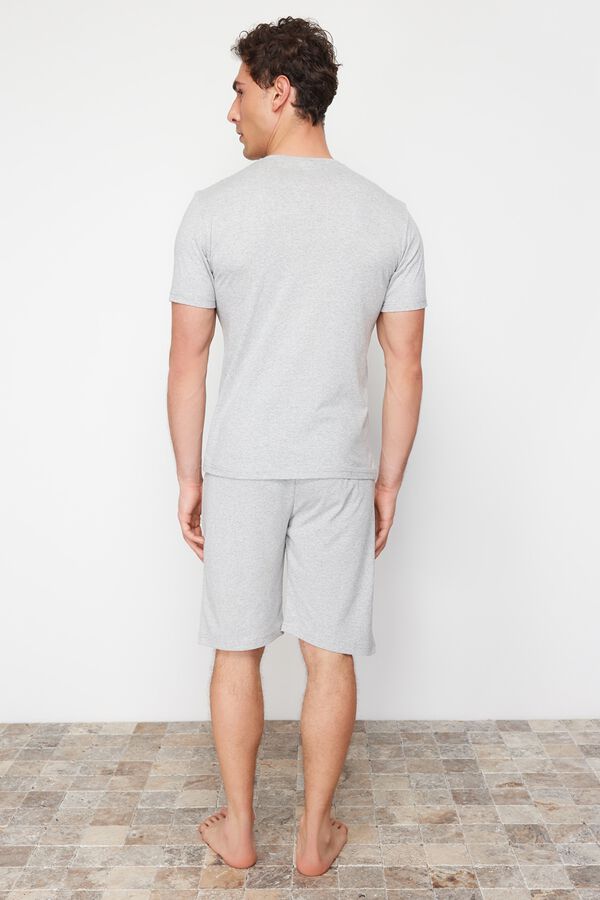 Trendyol Plain short pyjamas set grey