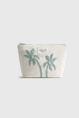 Textura Neceser algod&oacute;n palmeras estampado