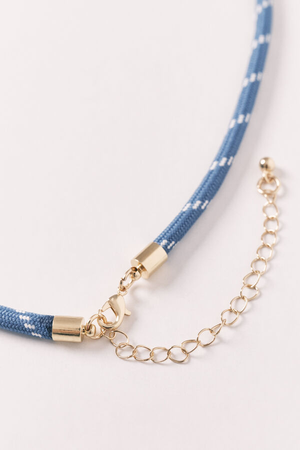 Women'secret Collier &agrave; perles chili, c&oelig;ur et fleur bleu