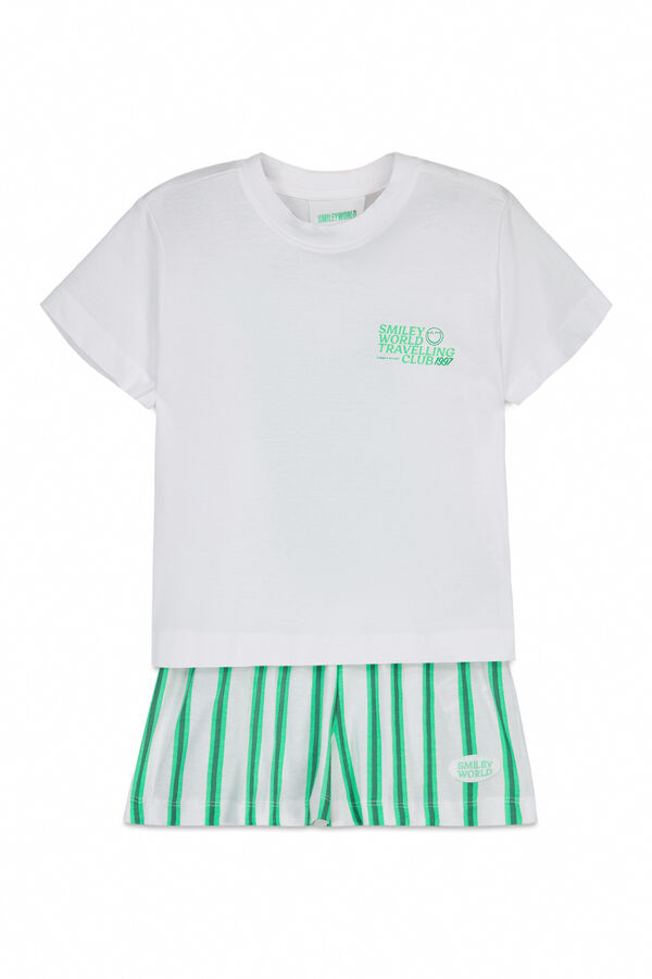 Women'secret Pijama infantil corto algod&oacute;n SmileyWorld&reg; blanco marfil