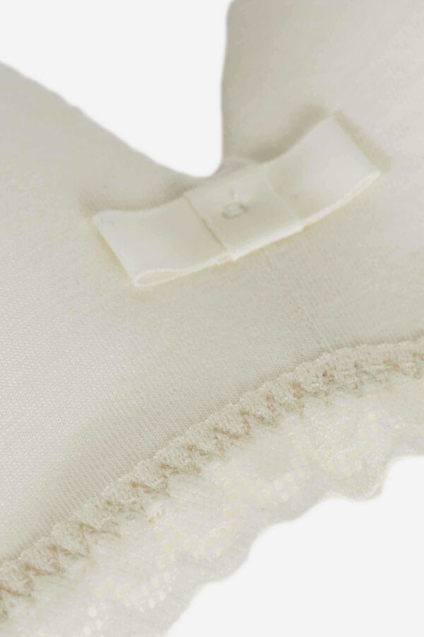 DIM Soutien-gorge sans armatures ado en microfibre et dentelle beige