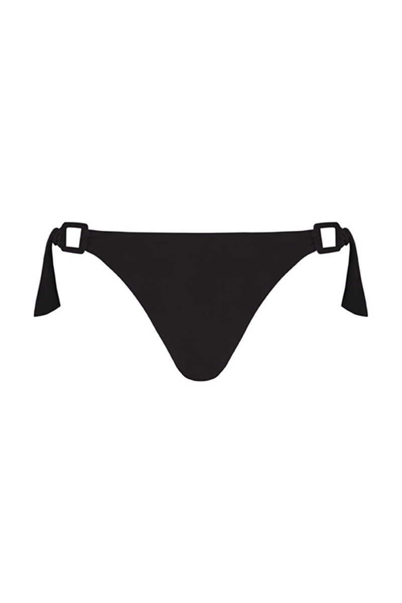 Womensecret Black ring side-tie Brazilian bikini bottoms black