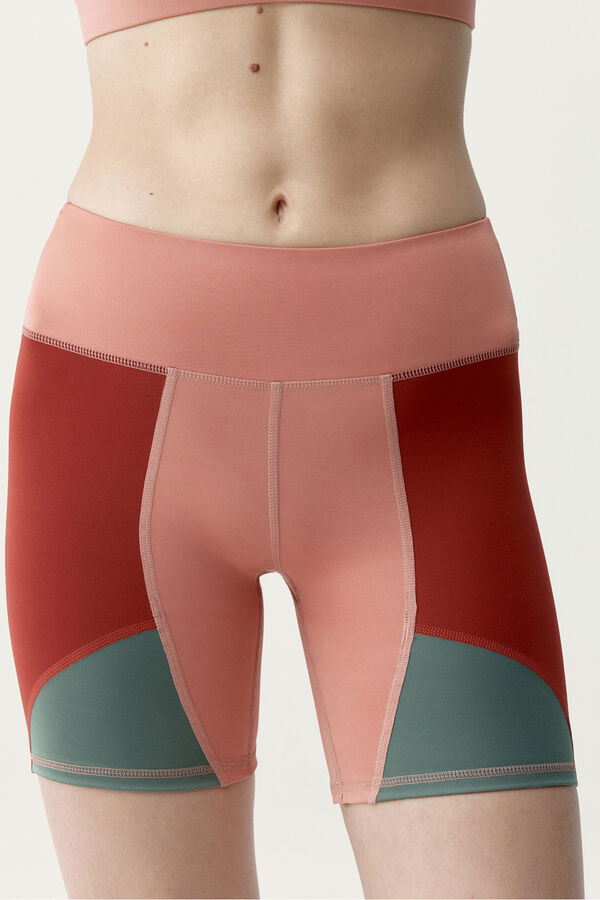 Born Living Yoga Korallenrot/gr&uuml;ne Darana Sport-Shorts mit Print