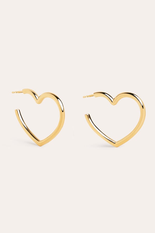 Womensecret Cuore gold-plated hoop earrings printed