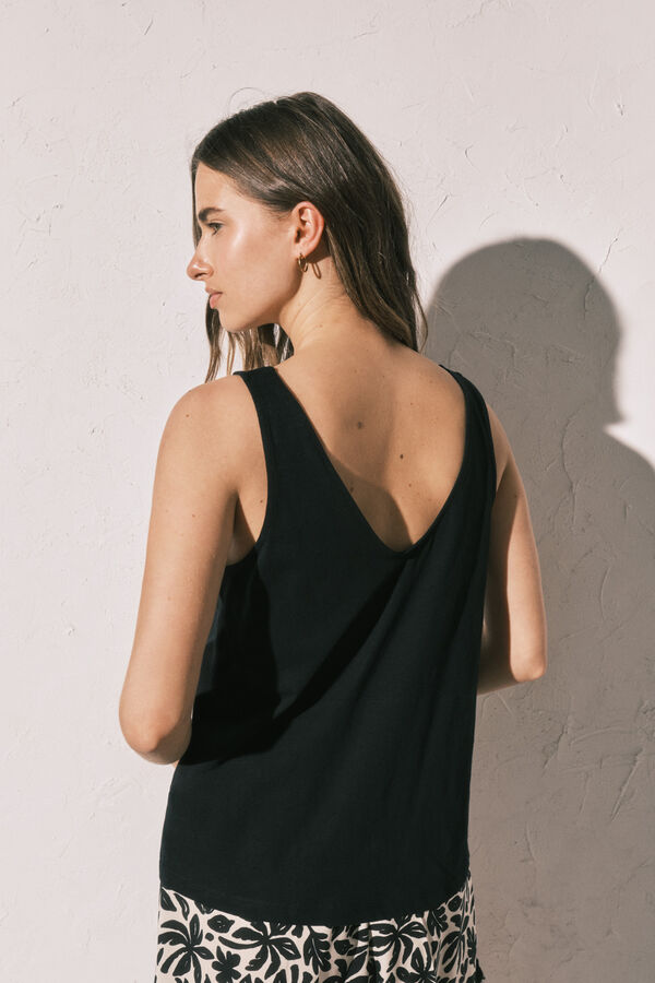 Women'secret Black wide strap vest top black