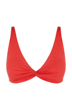 Womensecret Red knot-front halterneck bikini top red