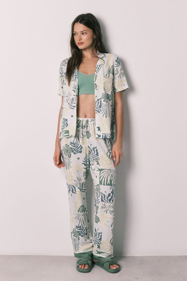 Women'secret Tropical print classic long pyjamas printed