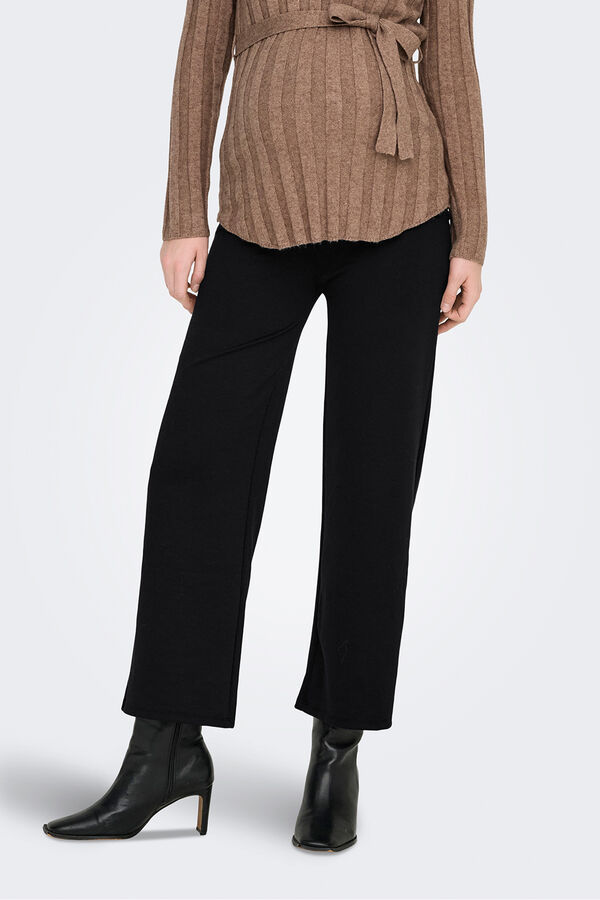Only Maternity Wide-leg maternity trouser Crna