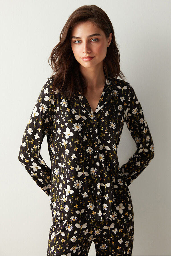 Penti Long pyjamas with floral details noir