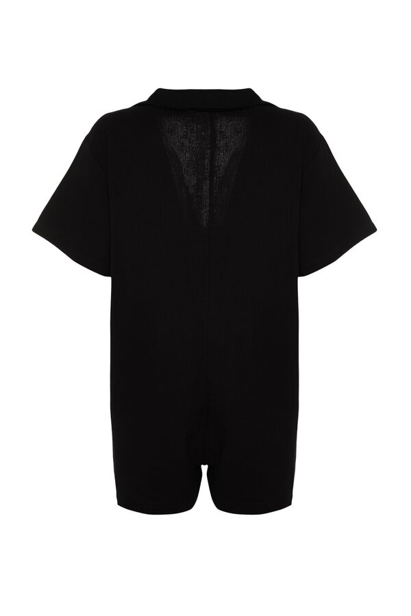 Trendyol Relaxed cut muslin mini overalls black