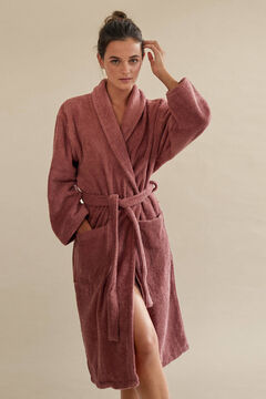 Womensecret Roupão de banho friso 100% algodão rosa