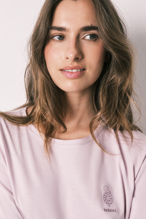 Women'secret Pink 100% cotton stamp print pyjamas pink