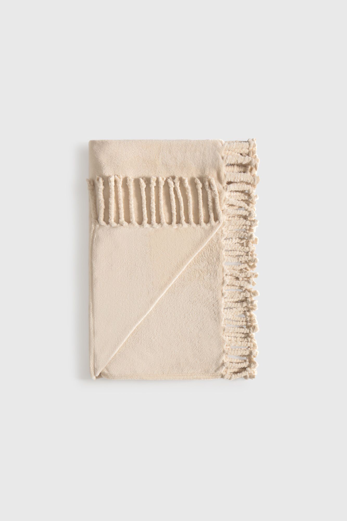 Textura Fleece-Decke mit Fransen