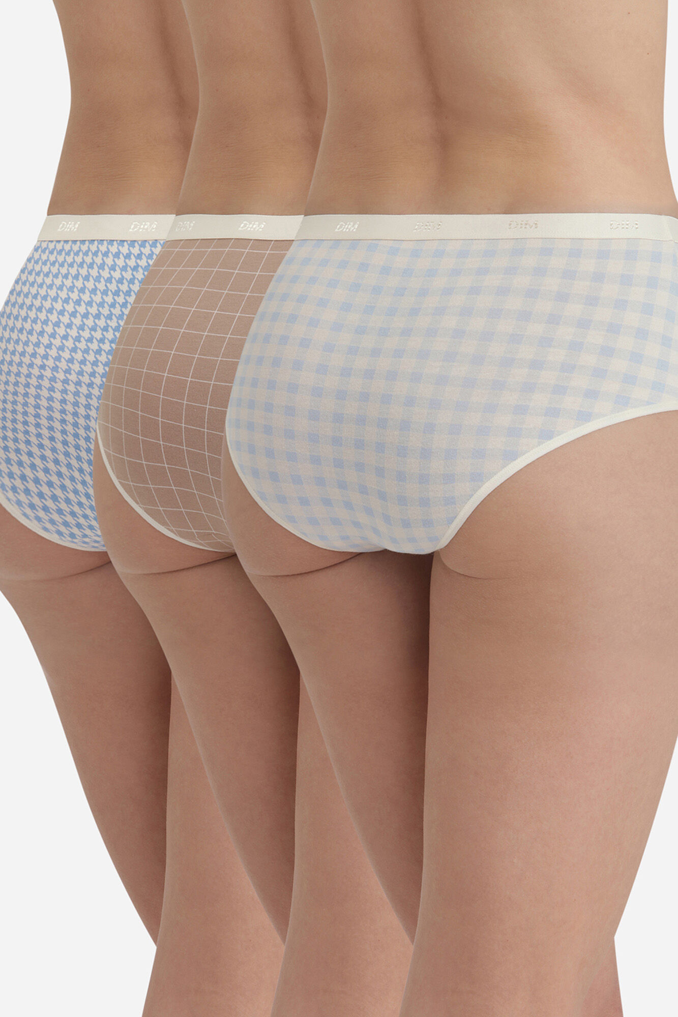 DIM Pack de 3 bragas culotte de algod&oacute;n el&aacute;stico con estampados