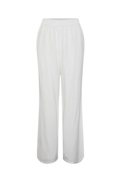 Womensecret Pantalón largo de algodón con cintura elástica white