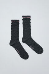 Women'secret Grey lurex texture long socks grey