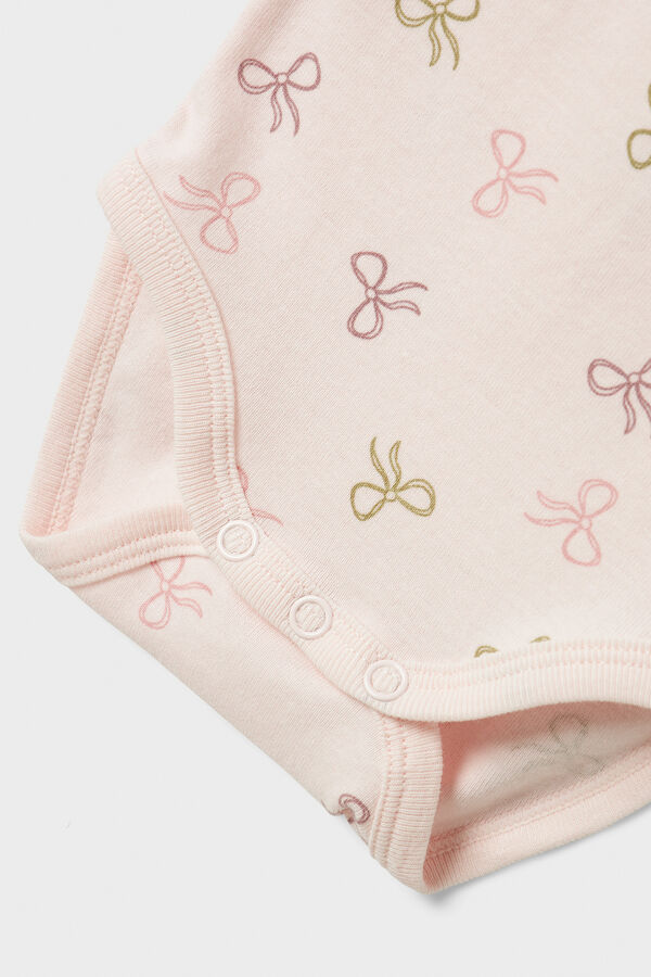 Name it Pack of 3 baby girl bodysuits with bows pink