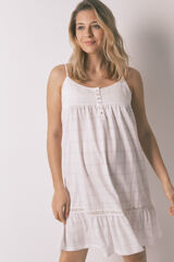 Women'secret Lilac cotton midi plaid maternity nightgown pink