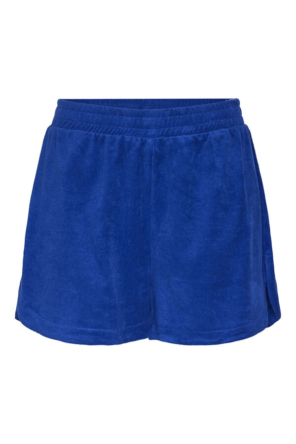 Womensecret Women's cotton shorts with elasticated waistband. kék