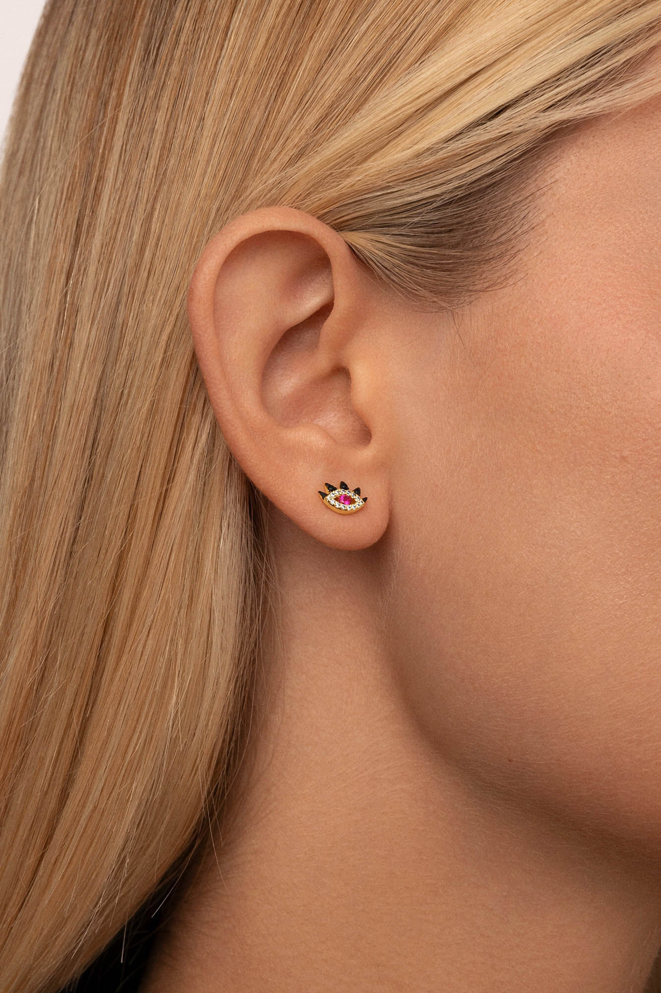 Singularu Vergoldeter loser Ohrring in Augenfarben