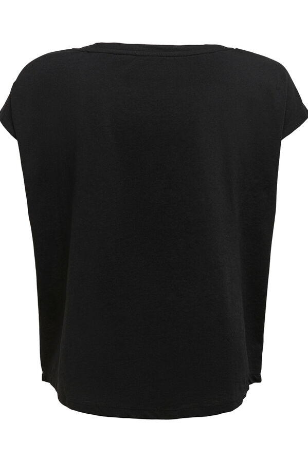 Womensecret Dreifarbiges T-Shirt aus nachhaltiger Baumwolle  Schwarz