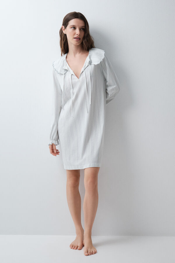 Women'secret Short camisole nightgown with cowl neck white