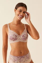 Promise Capacity bra with lace and underwire brown