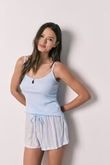 Women'secret Blue cotton and viscose short pyjamas blue