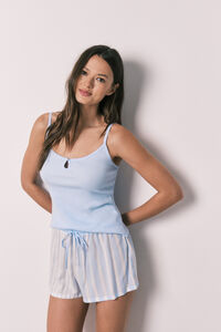 Women'secret Blue cotton and viscose short pyjamas