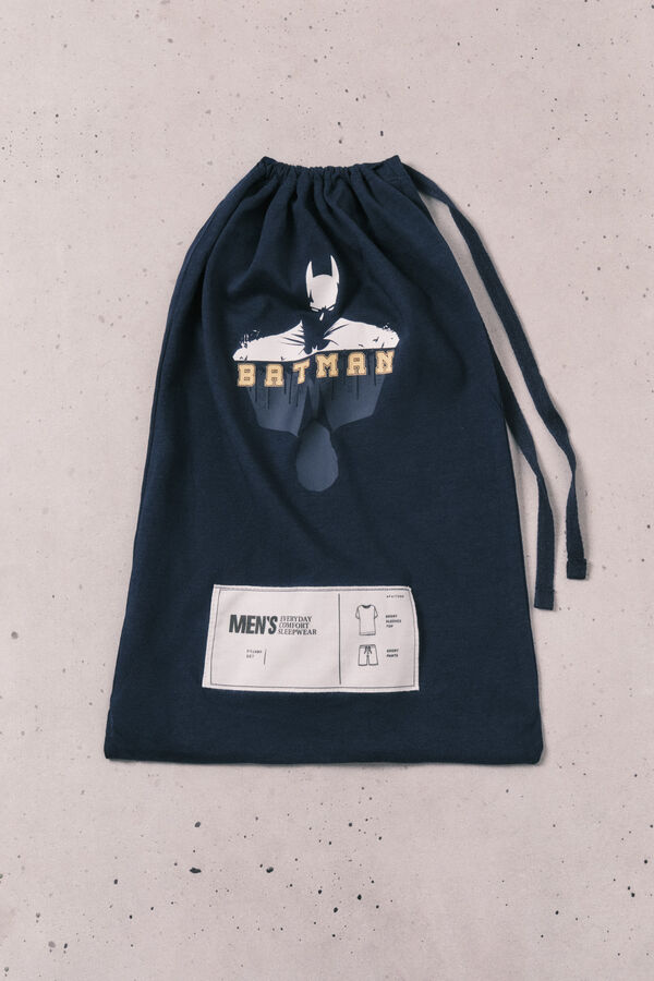 Women'secret Pyjama court pour homme en coton Batman bleu