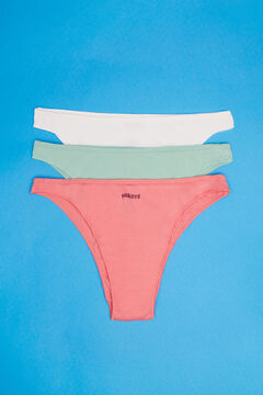 Womensecret 3-pack multicoloured Brazilian panties: pink, green and white 