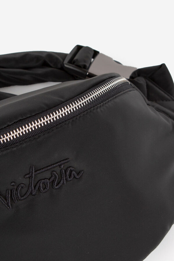 Victoria Bolso ri&ntilde;onera de nylon negro negro